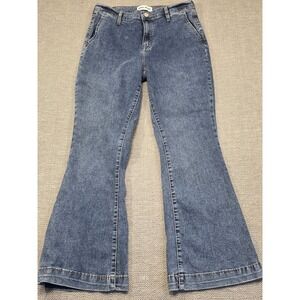 DKNY Jeans Womens Size 29 Blue Flare Leg Medium Wash Stretch Denim Mid Rise Pant